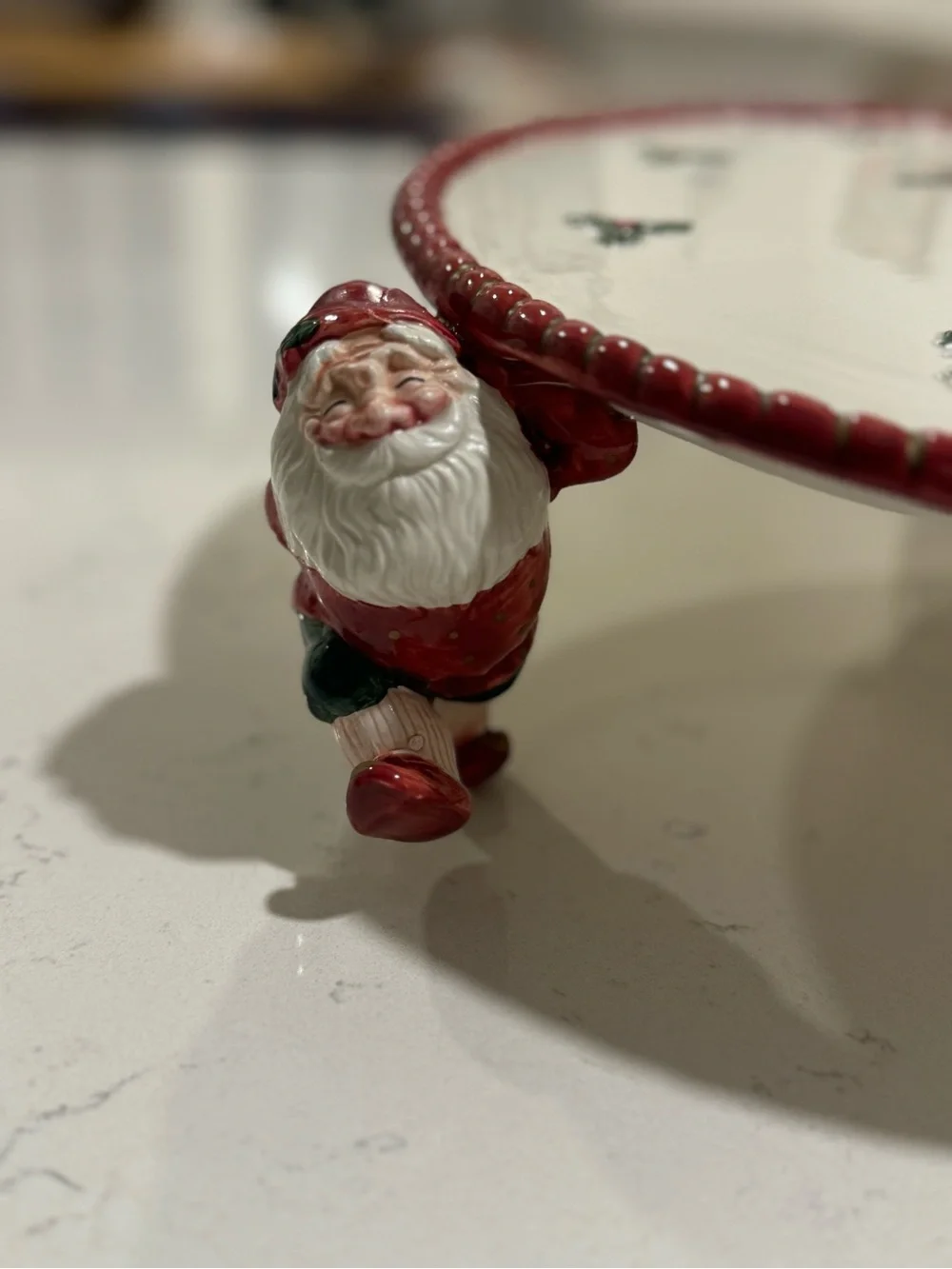 Rare / Fitz & Floyd Old World Christmas Elves 12-Inch Pedestal Cake Stand